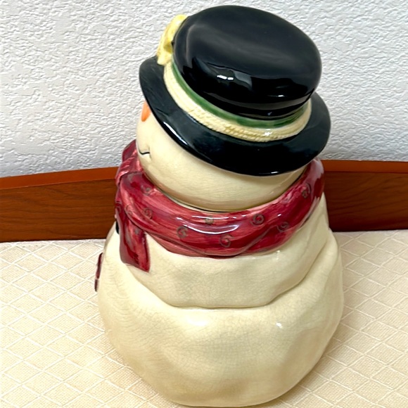 Vintage Cookie Jar Snowman Cookie Jar Bella Casa By Ganz - Picture 5 of 7